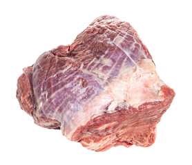 chunk of raw meat for cooking Roast beef isolated on white background