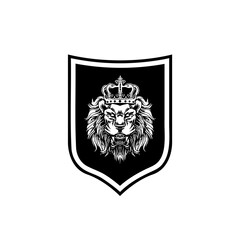 Lion face logo emblem template isolated on white background