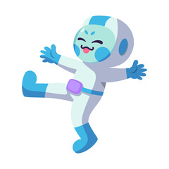 Isolated cartoon of a happy astronaut - Vector