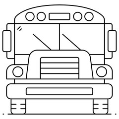 
Public vehicle, school bus vector in editable flat outline vector style 
