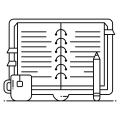 
Trendy flat outline vector design of notebook, drafting pad concept 
