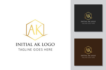illustration vector graphic initial ak letter logo best for branding and icon