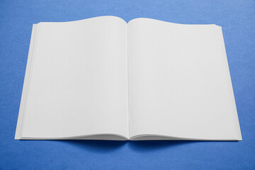 Blank magazine on color background