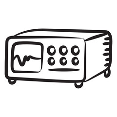 
Heartbeat monitor hand drawn icon, medical device 

