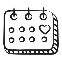 
Wedding calendar in editable hand drawn 
