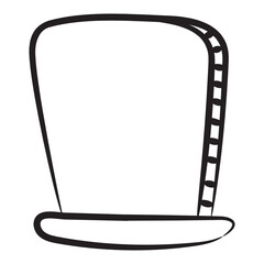 
Magician hat vector in trendy doodle style, top headpiece 
