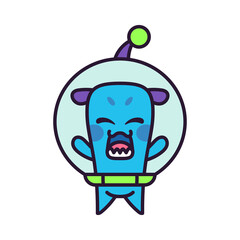 Isolated cartoon of an alien - Vector illustration