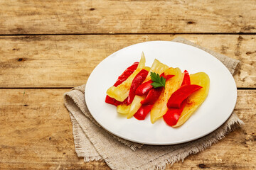 Homemade fermented sweet yellow pepper