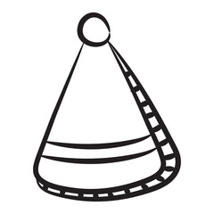 
Celebration accessory, doodle icon of party hat 

