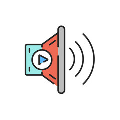 Sound color line icon. Podcasting. Editable stroke.
