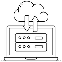
Web hosting flat outline icon, hosting services 
