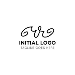 illustration vector graphic initial rr letter logo best for branding and icon