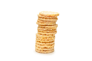 Rice wafer isolated on white background.