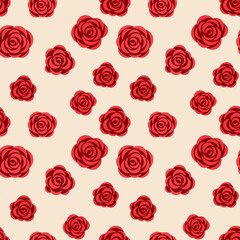 Seamless pattern with roses. Template for fabric, textile, wrapping paper or other