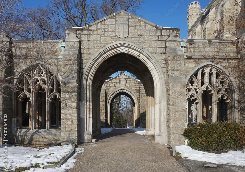 Wall mural Arch Within an Arch with View of Outdoors