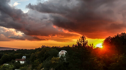 sunset in the mountains