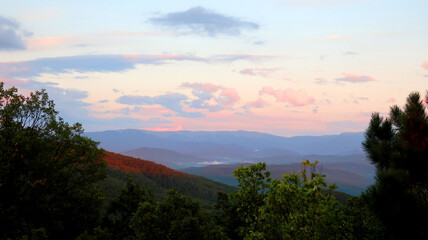 sunset over the mountains