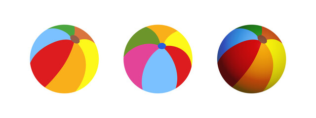 Colorful beach ball, illustration. Flat and realistic style.