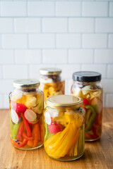 homemade pickled vegetable in jar