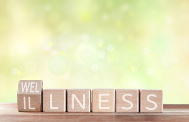 Wellness vs. Illness Konzept - obrazy, fototapety, plakaty
