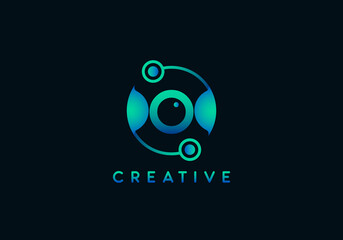Initial Letter O Technology Logo, Unique style with gradient color.