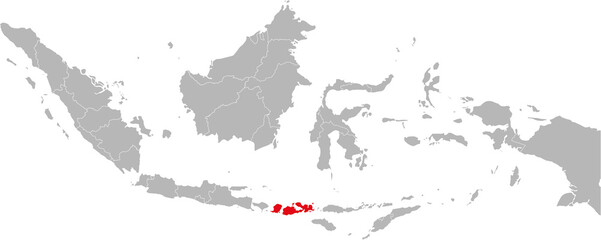 Nusa tenggara barat province isolated on indonesia map. Gray background. Business concepts and backgrounds.