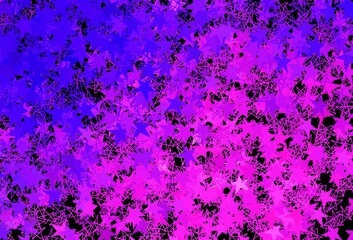 Fototapeta premium Dark Purple, Pink vector layout with bright snowflakes, stars.