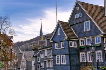 Fototapeta na wymiar Blick in die Altstadt von Velbert Langenberg