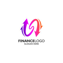 Fototapeta premium Flexible arrows for accounting and finance logo design template
