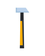 Builder instrument. Equipment for repair. Handyman tool. Tool supplies for house repair builder on white background. Flat vector design concept of hammer