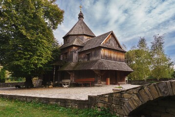 Old ancient wooden church in Kamianets-Podilskyi