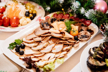 Meat plate for the new year's table