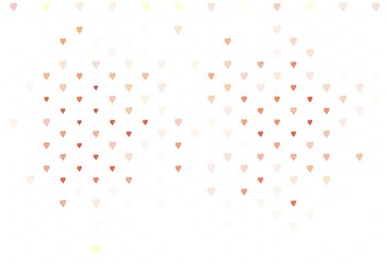 Light Red vector background with hearts.