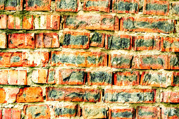 Texture of a brick wall with cracks and scratches which can be used as a background