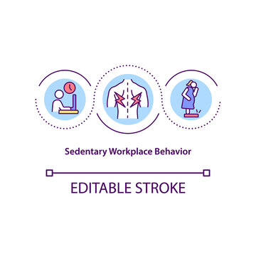 Sedentary Workplace Behavior Concept Icon