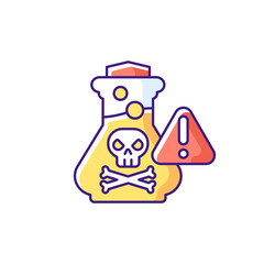 Chemical poisoning RGB color icon