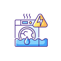 Household appliances malfunction RGB color icon