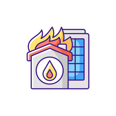 Home fire RGB color icon