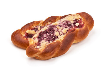 Sweet Buns with filling, isolated on white background