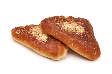 Sweet Bun with filling, isolated on white background