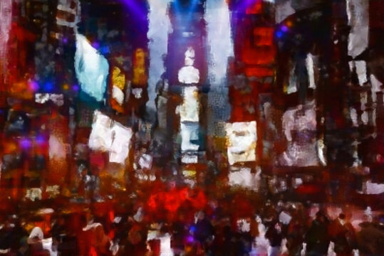 Abstract Times Square Painting