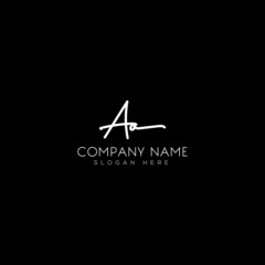 AA or A A initial handwriting logo template. signature logo concept. Hand-drawn Calligraphy lettering illustration.