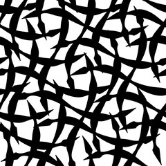 vector illustration of design background with wavy black stripes intersect with each other on the white backdrop