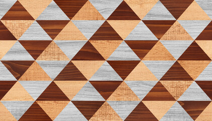 Wood texture background.  Seamless modern wooden wall. Light parquet floor with triangle pattern. 
