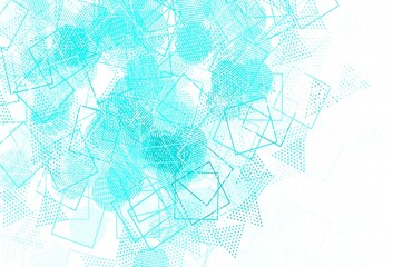 Light Green vector backdrop with lines, circles, rhombus.