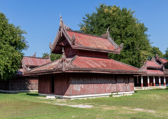 Pavillon du palais royal à Mandalay, Myanmar