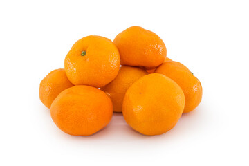 Ripe citrus tangerines isolated on a white background.