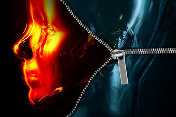 Opposites Hot Cold Zipper © Ezume Images