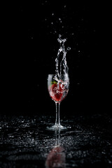 Sweet tropical fruits and mixed berries. Splash of juice. Watermelon, lemon, pineapple, strawberry, orange, mango, blueberry, cherry, raspberry, papaya., Kiwi vector realistic set. High quality 50mb