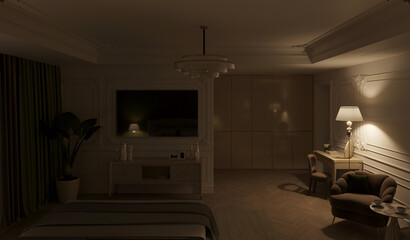 modern apartment interior, 3D illustration